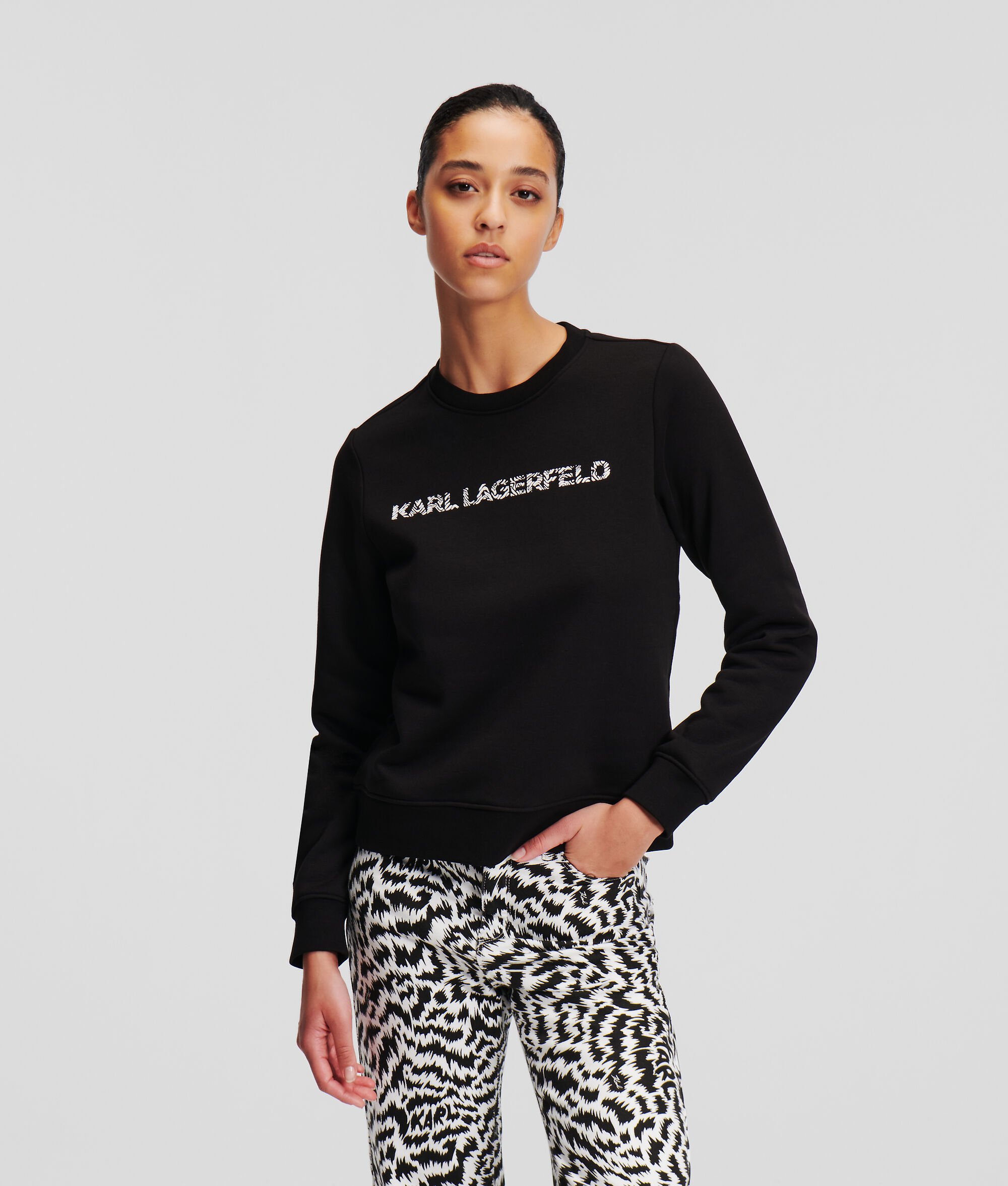 (image for) State-Of-The-Art Zebra-Print Karl Logo SWEATSHIRT